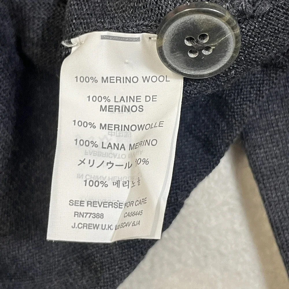 J.Crew Men's M Merino Wool Cardigan Sweater V-Neck Button Patch Pockets